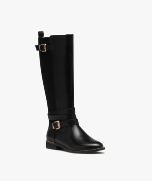 Bottes femme unies avec détails métallisés  vue2 - GEMO (CASUAL) - GEMO