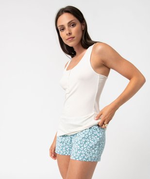 Short de pyjama femme imprimé avec ceinture élastique vue5 - GEMO(HOMWR FEM) - GEMO