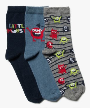 Chaussettes en coton à motifs garçon (lot de 3) vue1 - GEMO (ENFANT) - GEMO