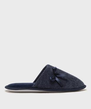 Chaussons mules en velours texturé avec petit noeud femme vue1 - GEMO(HOMWR FEM) - GEMO
