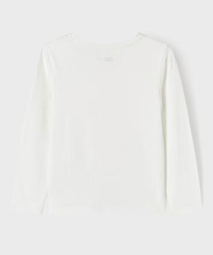 Tee-shirt manches longues en coton imprimé fille vue3 - GEMO 4G FILLE - GEMO