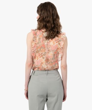 Blouse femme sans manches en voile à motifs fleuris vue3 - GEMO(FEMME PAP) - GEMO