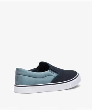 Tennis homme en toile façon slip-on bicolores vue4 - GEMO (SPORTSWR) - GEMO