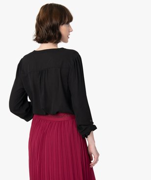 Blouse femme en voile avec manches retroussables vue3 - GEMO(FEMME PAP) - GEMO