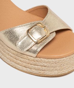 Sandales à talon et plateforme en corde femme vue6 - FOLLOW ME - GEMO