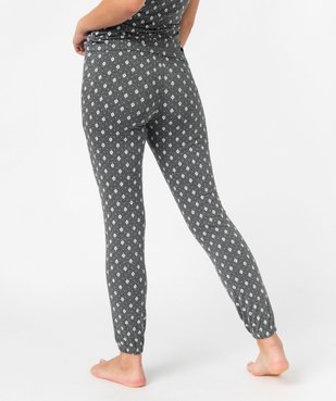 Pantalon de pyjama femme en maille fine avec bas resserré vue3 - GEMO(HOMWR FEM) - GEMO
