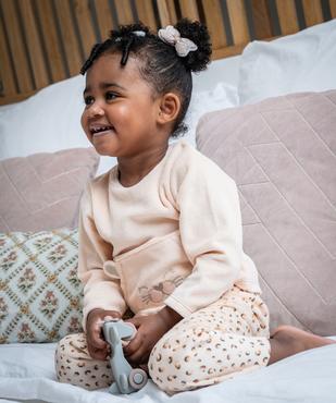 Pyjama 2 pièces en velours à motif léopard bébé fille vue6 - GEMO 4G BEBE - GEMO