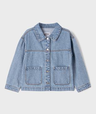 Veste en jean légère coupe droite fille vue2 - GEMO (ENFANT) - GEMO