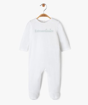 Pyjama dors-bien en velours avec message bébé garçon vue1 - 1E PRIX BY GEMO - GEMO