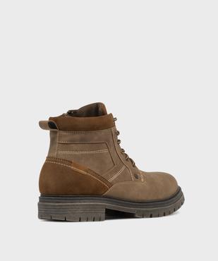 Boots esprit outdoor sur semelle crantée homme - URBAN STEPS vue4 - URBAN STEPS - GEMO