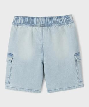 Bermuda parachute en jean stretch avec taille ajustable garçon vue3 - GEMO 4G GARCON - GEMO