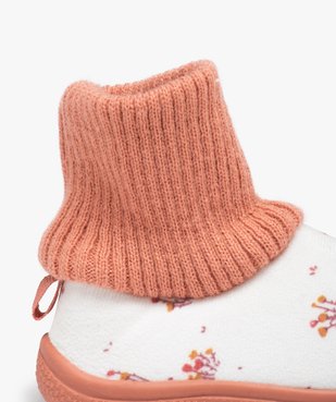 Chaussons fille imprimés en velours et à col chaussette vue6 - GEMO (ENFANT) - GEMO