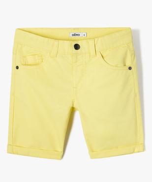 Bermuda en twill avec revers cousus garçon vue1 - GEMO 4G GARCON - GEMO