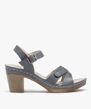 Sandales femme à talon imitation sabot et brides unies vue1 - GEMO(URBAIN) - GEMO