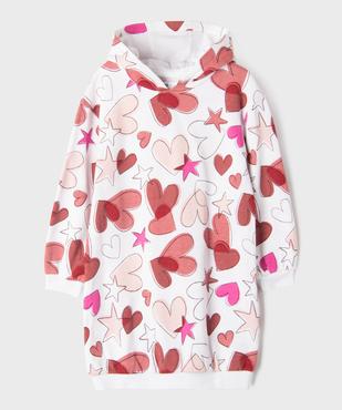 Robe sweat à capuche imprimé all over fille vue1 - GEMO 4G FILLE - GEMO