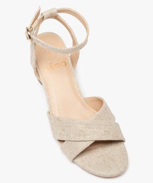 Sandales femme à talon métallisé et brides toile vue5 - GEMO(URBAIN) - GEMO
