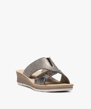 Sandales femme confort forme mule avec brides scintillantes vue2 - GEMO (CONFORT) - GEMO