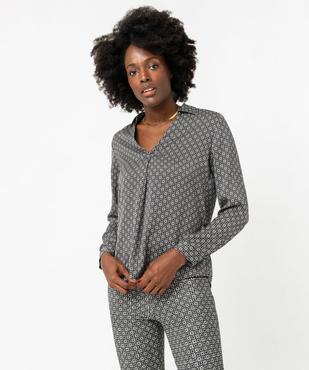 Blouse à manches longues imprimée en matière fluide femme vue2 - GEMO 4G FEMME - GEMO