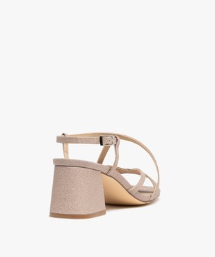 Sandales pailletées à talon biseauté femme  vue4 - FOLLOW ME - GEMO