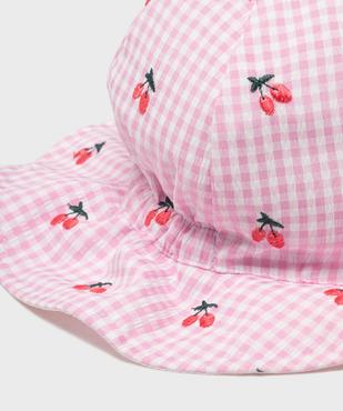 Chapeau bob à carreaux brodé bébé fille vue2 - GEMO (ACCESS) - GEMO