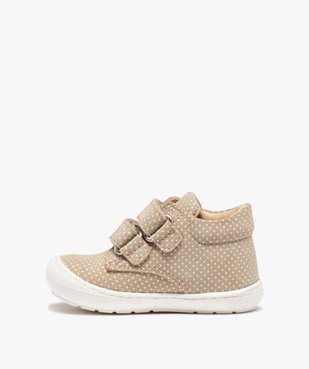 Baskets premiers pas bébé fille dessus cuir à pois – NA! vue3 - NA! - GEMO