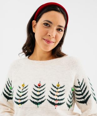 Pull de Noël col rond femme vue2 - GEMO(FEMME PAP) - GEMO