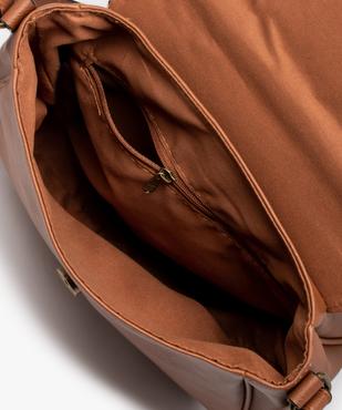 Sac femme avec rabat en toile aspect tapisserie vue3 - GEMO (ACCESS) - GEMO