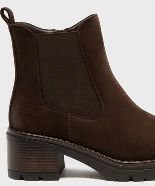Boots Chelsea à talon et semelle crantée en suédine femme - 5 Miles vue6 - 5 MILES - GEMO