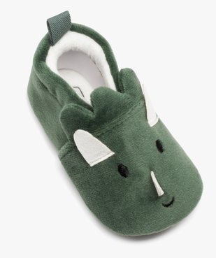 Chaussons de naissance en velours avec détails rhinocéros vue5 - GEMO 4G BEBE - GEMO