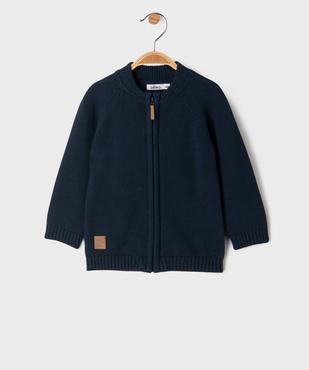Gilet zippé à col rond en coton bébé vue1 - GEMO(BEBE DEBT) - GEMO