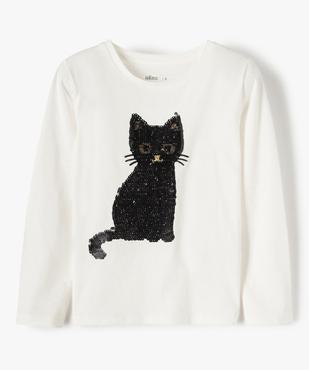 Tee-shirt fille avec motifs en sequins brodés vue1 - GEMO (ENFANT) - GEMO