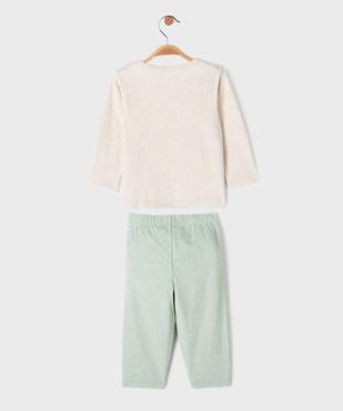 Pyjama 2 pièces en velours à motifs animaux bébé fille vue4 - GEMO 4G BEBE - GEMO