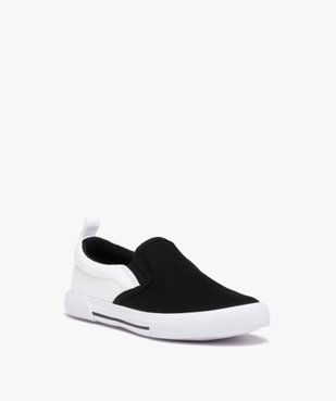 Slip-on garçon en toile bicolore avec col élastiqué vue2 - GEMO (ENFANT) - GEMO