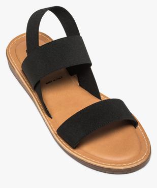 Sandales femme à talon plat et brides élastiques unies vue5 - GEMO (CASUAL) - GEMO