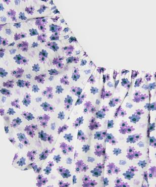 Blouse manches courtes à motifs fleuris avec col modulable fille vue3 - GEMO (JUNIOR) - GEMO