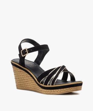 Sandales femme à talon compensé et détails métallisés vue2 - GEMO(URBAIN) - GEMO