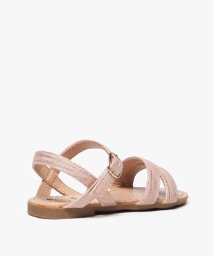Sandales filles unies à brides fermeture boucle Dessus rose métallisé vue4 - GEMO (ENFANT) - GEMO
