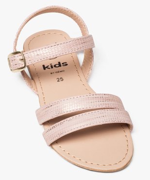Sandales filles unies à brides fermeture boucle Dessus rose métallisé vue5 - GEMO (ENFANT) - GEMO