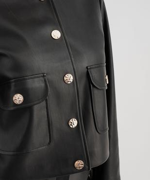 Veste courte imitation cuir avec boutons fantaisie femme vue5 - GEMO(FEMME PAP) - GEMO