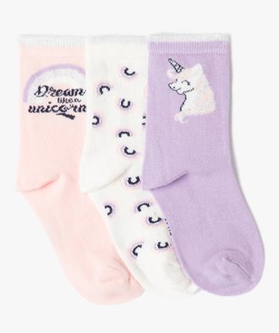 Chaussettes à motifs licornes fille (lot de 3) vue1 - GEMO (ENFANT) - GEMO