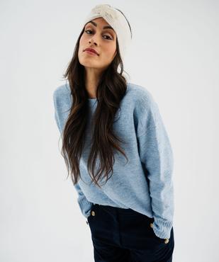 Pull en maille douillette extensible contenant de la laine femme vue1 - GEMO 4G FEMME - GEMO