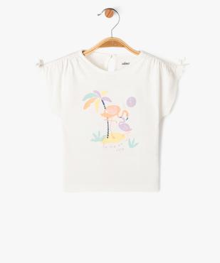 Tee-shirt à manches courtes avec motif en sequins bébé fille vue1 - GEMO 4G BEBE - GEMO
