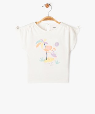 Tee-shirt à manches courtes avec motif en sequins bébé fille vue1 - GEMO 4G BEBE - GEMO