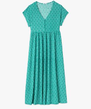 Robe longue taille empire en maille froissée extensible femme vue4 - GEMO 4G FEMME - GEMO