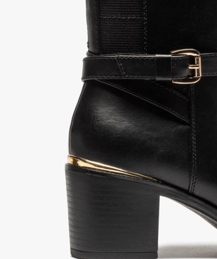 Bottes femme à talon dessus uni et détails métallisés vue6 - GEMO(URBAIN) - GEMO