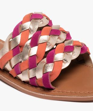 Mules femme à talon plat et brides tressées - Tanéo vue6 - TANEO - GEMO