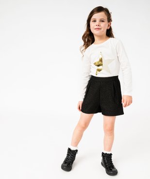 Tee-shirt à manches longues avec motif étoile fille vue5 - GEMO 4G FILLE - GEMO