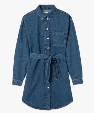 Robe femme en jean avec devant boutonné et ceinture vue4 - GEMO(FEMME PAP) - GEMO