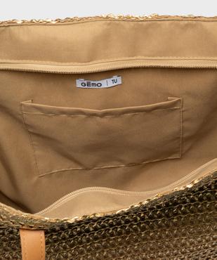 Cabas grand format en paille de papier femme vue3 - GEMO (ACCESS) - GEMO