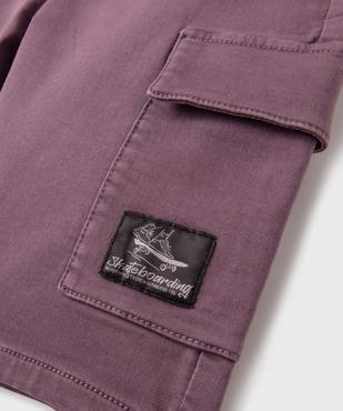 Bermuda cargo en coton stretch à coloris unique garçon vue3 - GEMO (JUNIOR) - GEMO